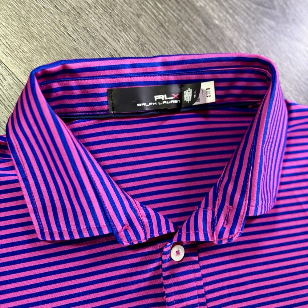 RLX Ralph Lauren Polo Shirt Mens Large Purple Performance Piedmont Driving Club - Picture 2 of 5